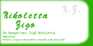 nikoletta zigo business card