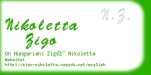 nikoletta zigo business card